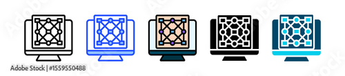 Data Pattern Icon Collection With Multiple Styles