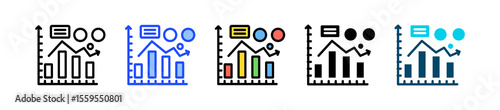 Frequency Distribution Icon Collection With Multiple Styles