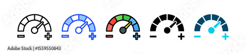Gauge Chart Icon Collection With Multiple Styles
