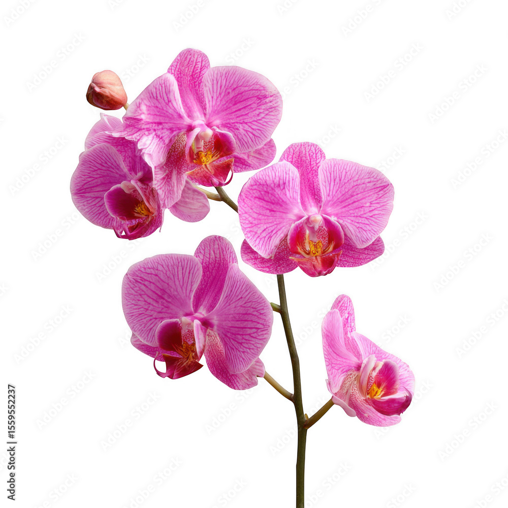 Pink orchid flower blooming, isolated on white and transparent background Pink orchid flower blooming, isolated on white and transparent background
