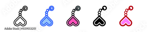 Heart Earring Icon Collection With Multiple Styles