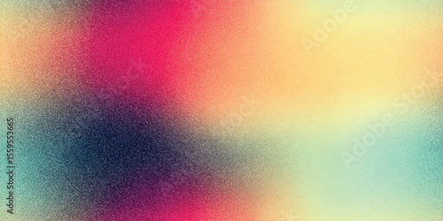 Vector seamless pattern, Retro grainy gradient background noise texture effect summer poster design seamless colors teal abstract wave