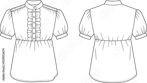 Vector illustration of a white shirt with fashion clothing design elements for men and women casual wear template flat vector illustration