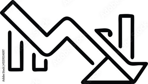 Declining graph icon, representing market downturn.