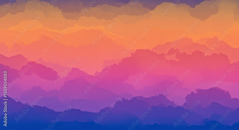 Abstract Sunset Landscape: Warm Hues, Gradient Color, Painterly Texture, Serene Mood, Digital Art Background Abstract Sunset Landscape: Warm Hues, Gradient Color, Painterly Texture, Serene Mood, Digital Art Background