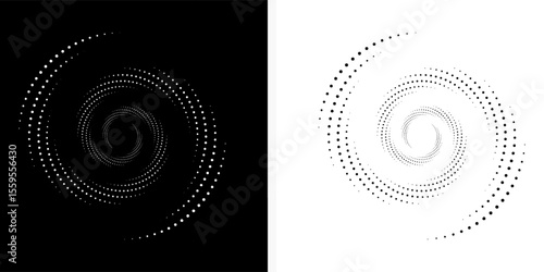 Modern abstract background. Halftone dots in circle shape. Spiral logo, icon or design element.vector eps10