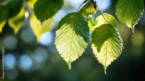 Close Up Of Wet Green Leaves Illuminated By Sunlight Showcasing Texture And Detail Against A Natural Blurred Background