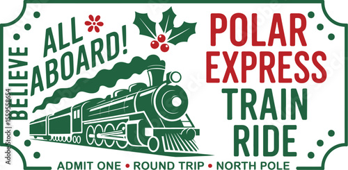 Polar Express Ticket svg, Polar Express png, Christmas sign svg, All Abroad Train Ride svg