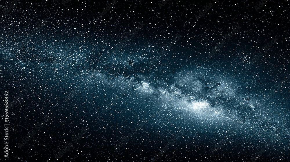 Fototapeta premium Vast expanse of the night sky filled with stars and the milky way.