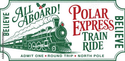 Polar Express Ticket svg, Polar Express png, Christmas sign svg, All Abroad Train Ride svg