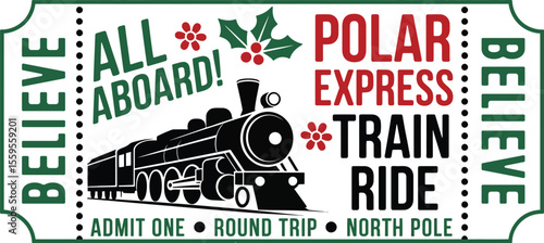 Polar Express Ticket svg, Polar Express png, Christmas sign svg, All Abroad Train Ride svg