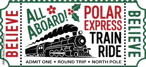 Polar Express Ticket svg, Polar Express png, Christmas sign svg, All Abroad Train Ride svg