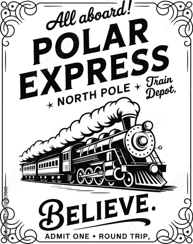 Polar Express Ticket svg, Polar Express png, Christmas sign svg, All Abroad Train Ride svg
