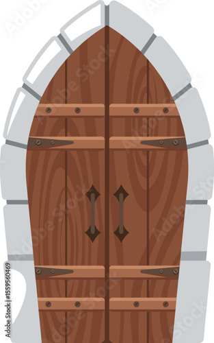 Middle age vintage castle door