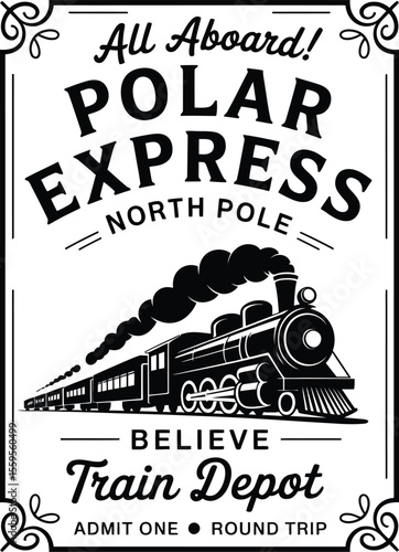 Polar Express Ticket svg, Polar Express png, Christmas sign svg, All Abroad Train Ride svg