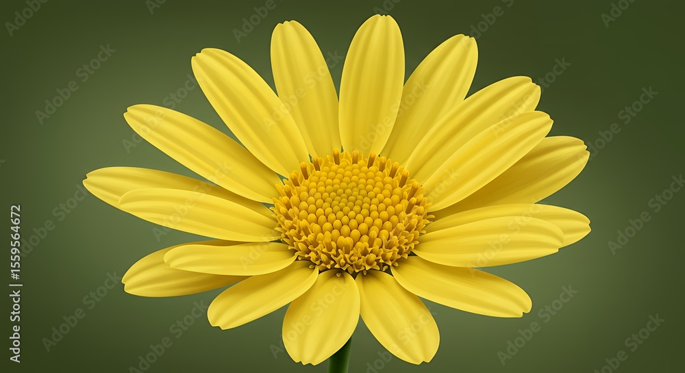 Obraz premium Bright Yellow Daisy Flower Isolated on Dark Background
