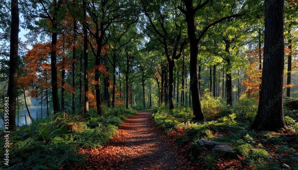 Naklejka premium Autumnal forest path (1)