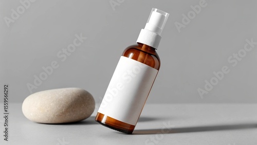 Wallpaper Mural Amber Spray Bottle with Blank Label Mockup Torontodigital.ca