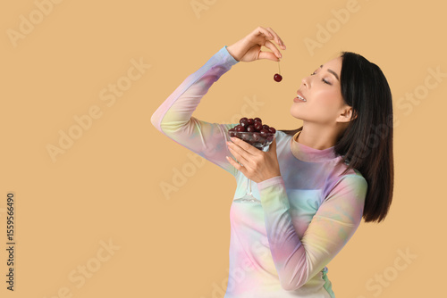 Beautiful Asian woman with ...