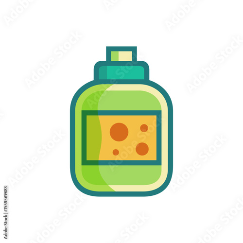 Vector illustration of dishwashing soap bottle