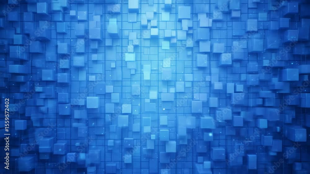 Abstract Blue Cube Array Dynamic Motion Background Abstract Blue Cube Array Dynamic Motion Background