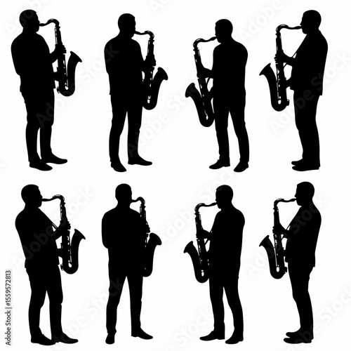 Saxophone Player Silhouettes Collection