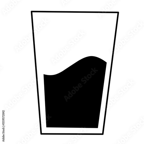 Water glass vector silhouette