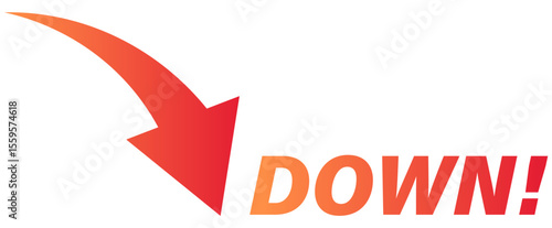 下向き・DOWN・ダウンの矢印アイコングラデ02