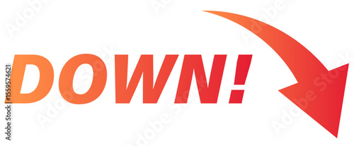 下向き・DOWN・ダウンの矢印アイコングラデ01