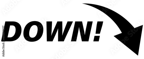 下向き・DOWN・ダウンの矢印アイコン黒01