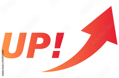 上向き・アップ・UP!の矢印アイコングラデ02
