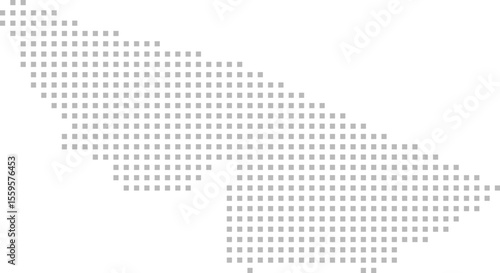 Acre, Brazil – square dot grid vector map (Web Mercator projection, PPT-compatible & fully editable)