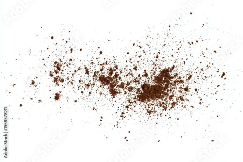 Brown Powder Texture Isolated on White Background