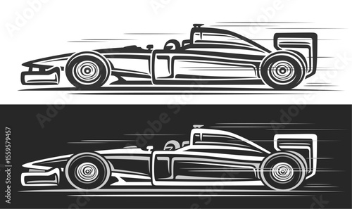 Vector logo for Formula One Racing Car