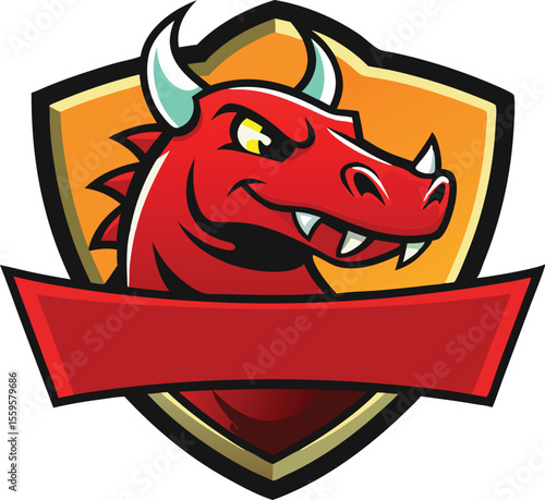 cartoon dragon devil logo mascot