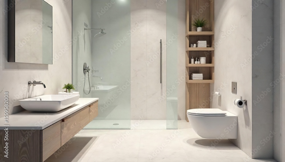 custom made wallpaper toronto digitalModern, clean, and minimalist bathroom interior featuring a sleek toilet and stylish fixtures Perfect for design blogs, home improvement websites, or real estate listings , ceramic, stylish