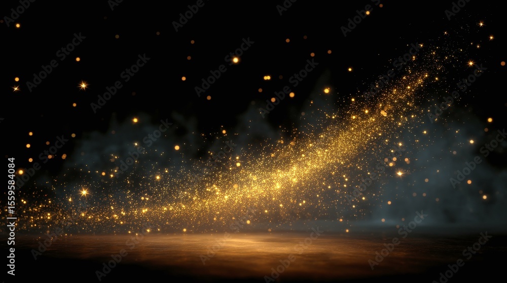 Obraz premium Golden Sparkles Background Effect Illustration