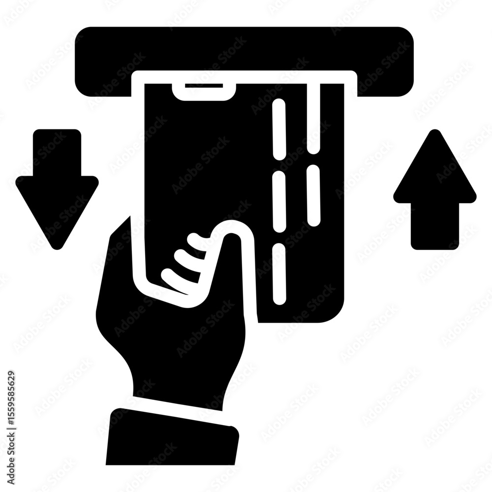 Obraz premium Debit Transaction glyph icon