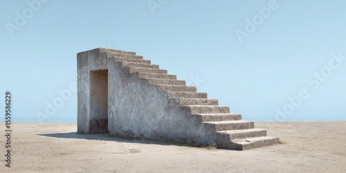 Stairway to nowhere abstract architecture concrete stairs structure outdoor minimalist horizon