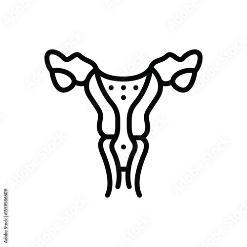 Black line icon for reproductive organ