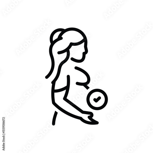 Black line icon for pregnant