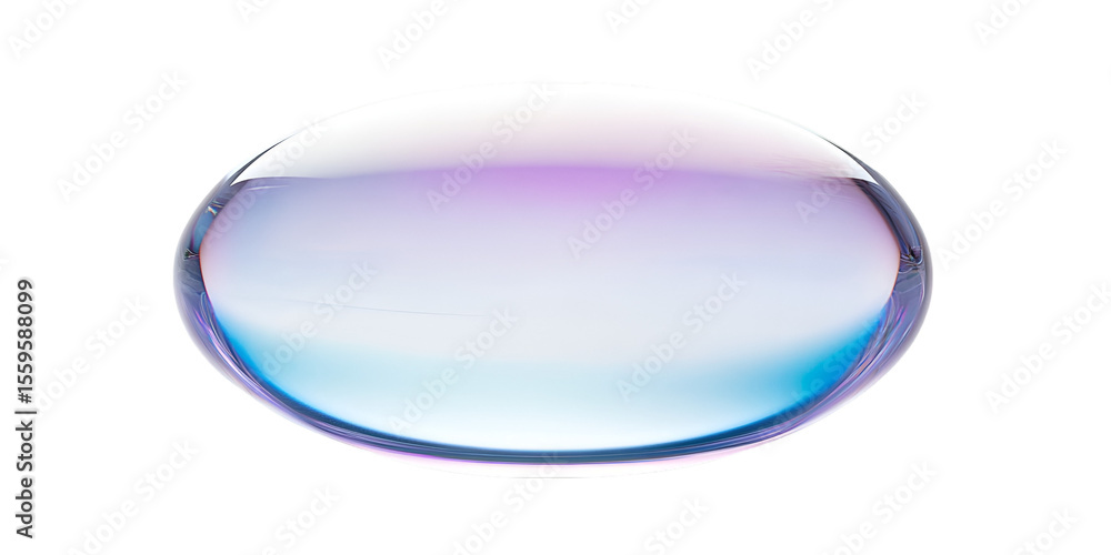 Fototapeta premium Floating Oval Orb with Layered Gradient Isolated on Transparent Background