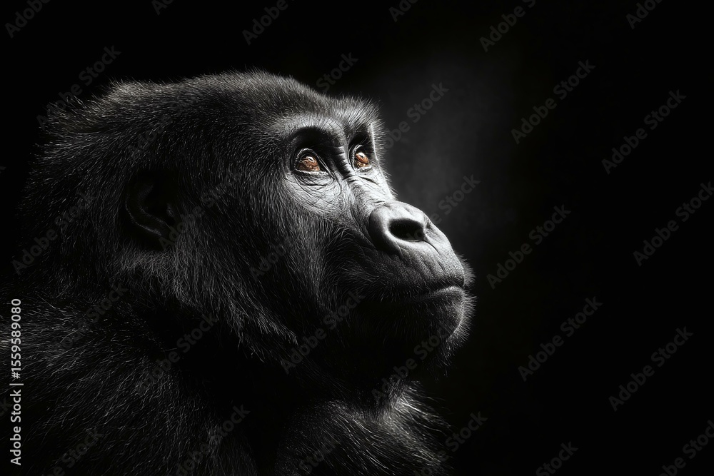 Fototapeta premium Gorilla Portrait in Black and White