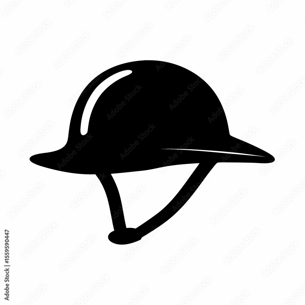 Fototapeta premium helmet, military helmet vector silhouette, helmet symbol vector
