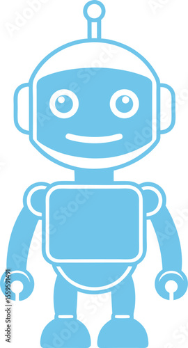 blue robot vector illustration