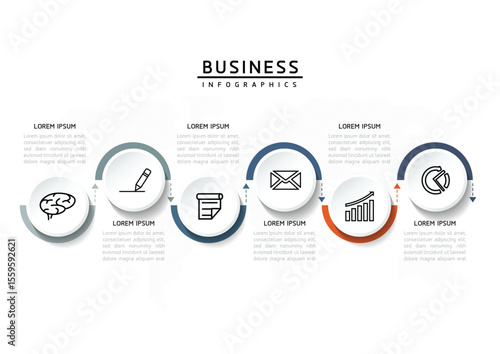 Vector business Presentation Connecting Steps Infographic Template
