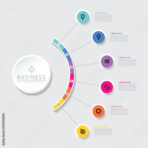 Vector business Presentation Connecting Steps Infographic Template
