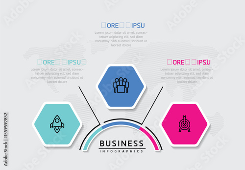 Vector business Presentation Connecting Steps Infographic Template