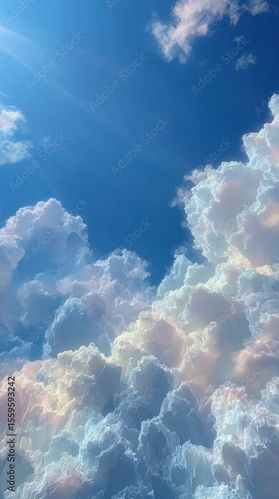 Colorful clouds in a bright blue sky Colorful clouds in a bright blue sky