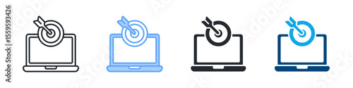 Strategy Icon Set Multiple Style. Designed In Outline, Blue, Glyph, Dual Tone